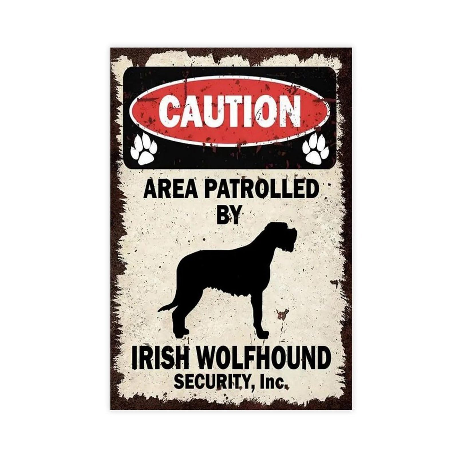 QIOTBVV Irish Wolfhound Patrol Zone Canvas Poster Bedroom Decor Landscape Office Room Decor Gift 12" L X 18" W