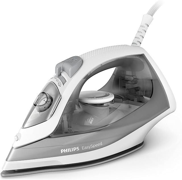 Philips Domestic Appliances Steam Iron Easyspeed - Steam Boost up to 100 gram - Ceramic Soleplate - Drip Stop -4 Settings - 2000W - 220 ml Watertank - Integrated Waterspray - GC1751/98 Grey,GC1751/89