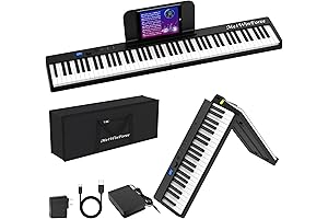 Portable & Folding Electric Piano Keyboard with Light-Up Keys