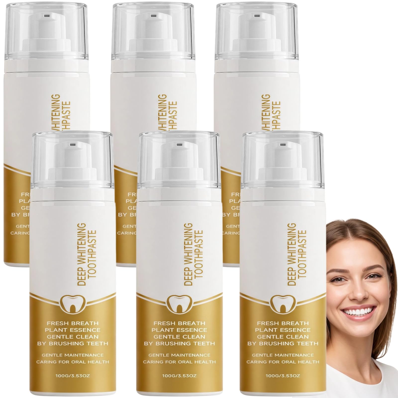 Hydroxypatit Tiefenaufhellende Zahnpasta, fluoridfreie remineralisierende Zahnpasta zur Zahnschmelzreparatur und -aufhellung, Farbkorrigierender Fleckenentferner für die Zähne, sichere (6pcs)