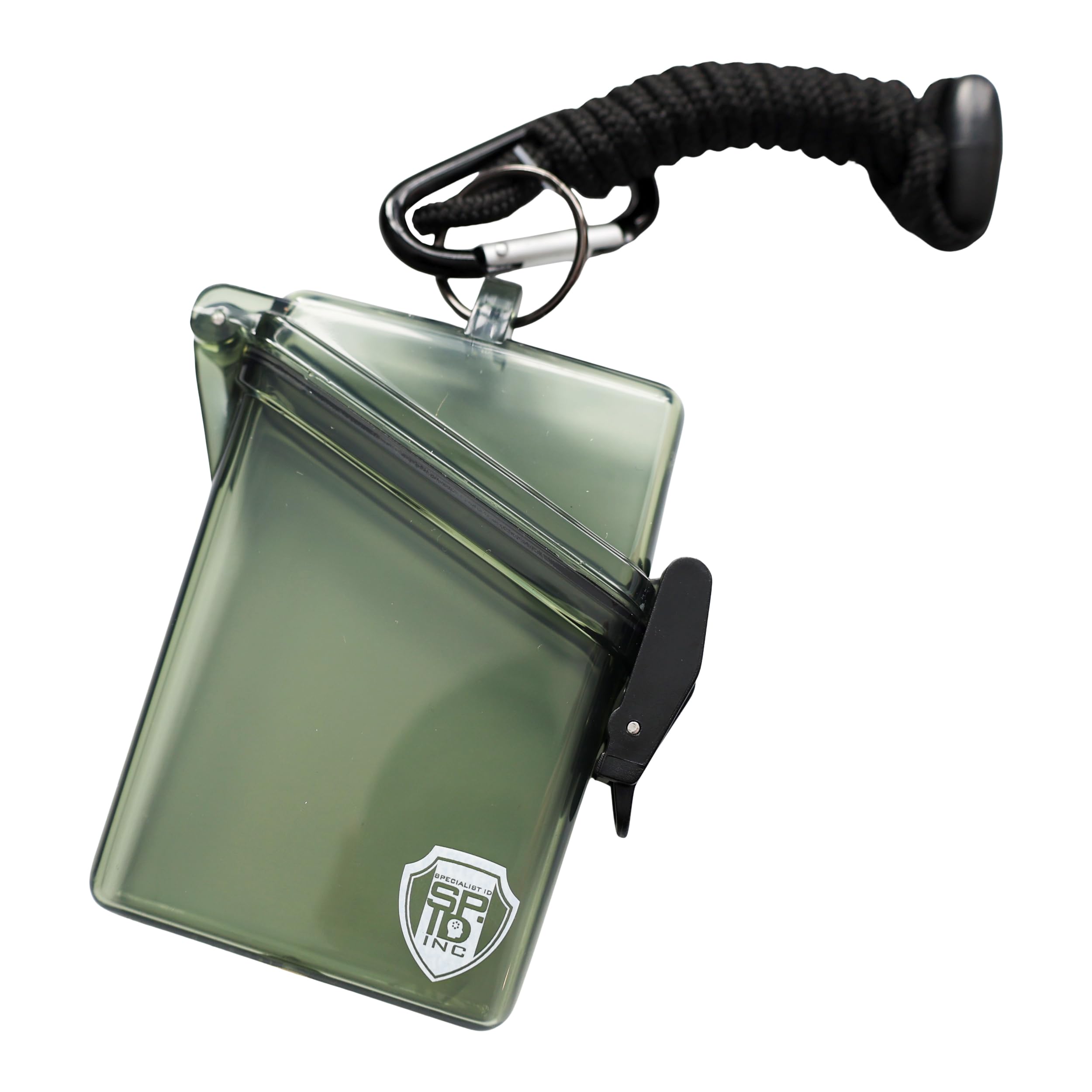 Waterproof ID Badge Holder with Lanyard & Clip - Money Holder for Swimming, Beach or Cruise - Clear Hard Plastic Water Proof Case for Key, Credit