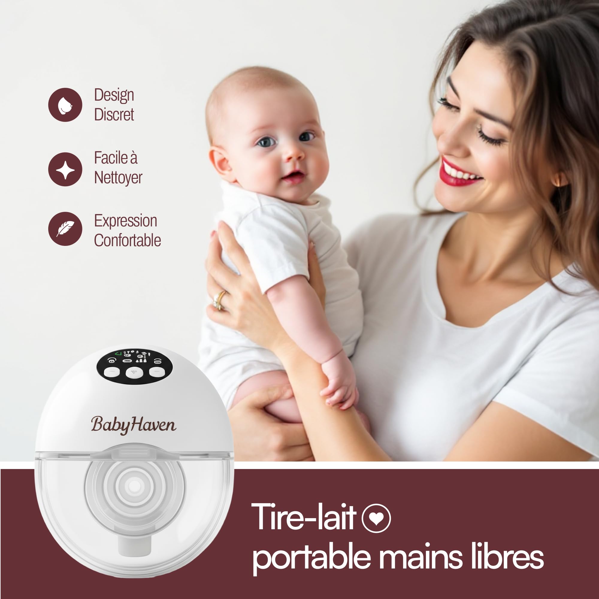 Tire lait Electrique mains libres double sans fil – Kit complet avec sac de rangement inclus – Ultra silencieux, 4 modes, 12 niveaux – Confort 17/19/21/24 mm – 160 ml