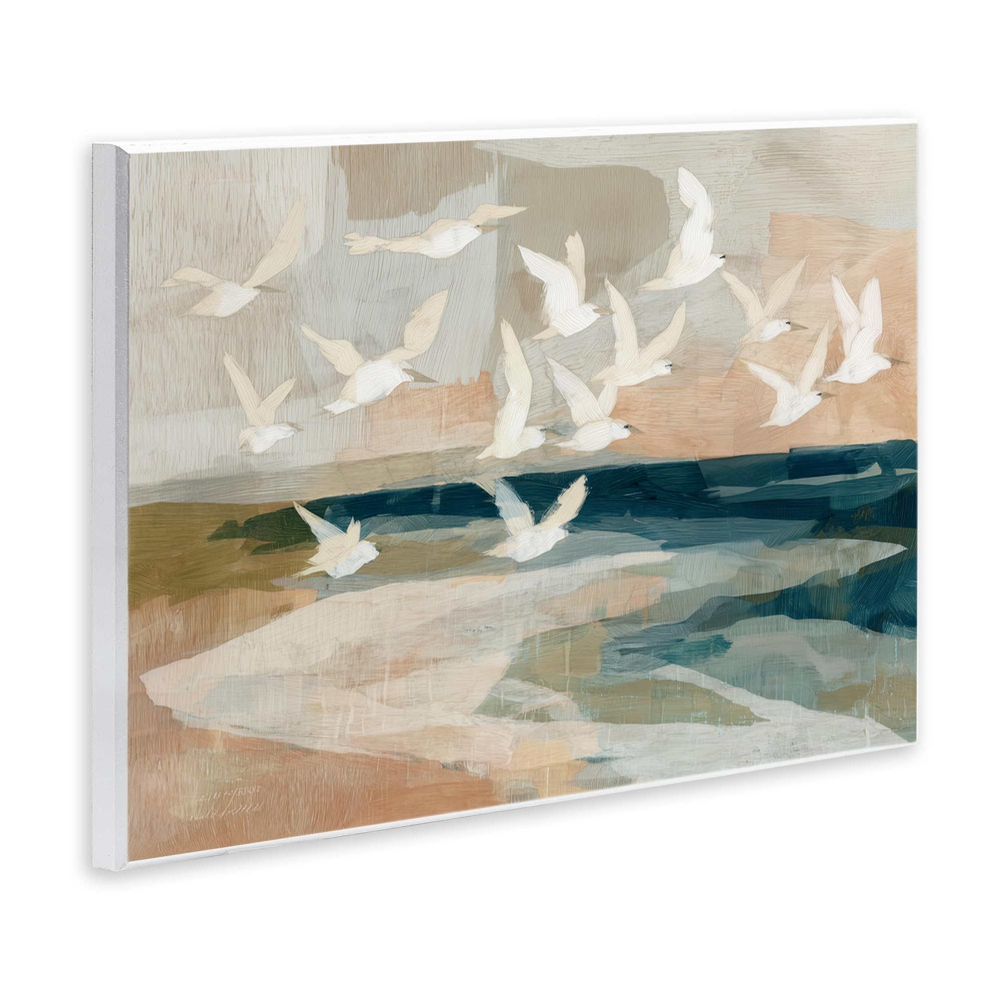 Placa de pared con diseño de pájaros en vuelo sobre el agua, 25,4 x 38,1 cm