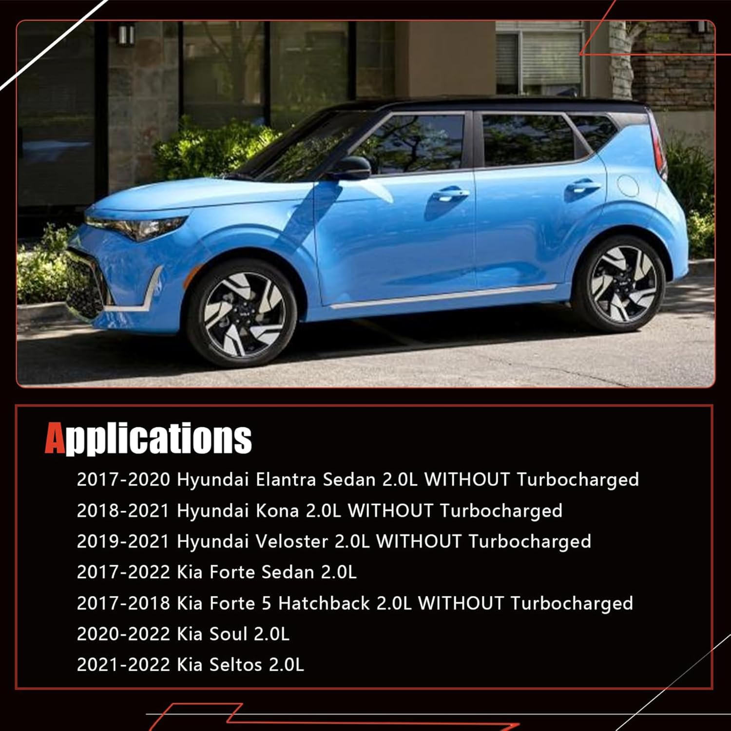 24350-2E700 Engine Timing Intake CVVT Camshaft Sprocket Compatible with Hyundai Elantra Sedan 2017-2020 Kona 2018-2021 Kia Soul 2020-2022 only for 2.0L Without Turbocharged 243502E700