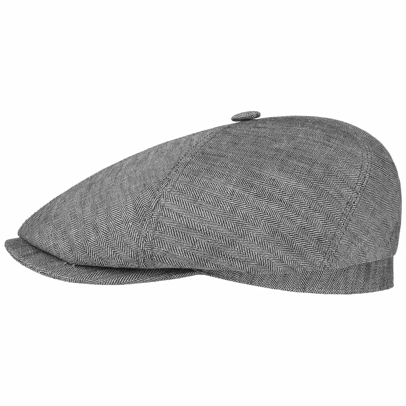 Stetson Brooklin Linen Flat Cap Size L Gray-330
