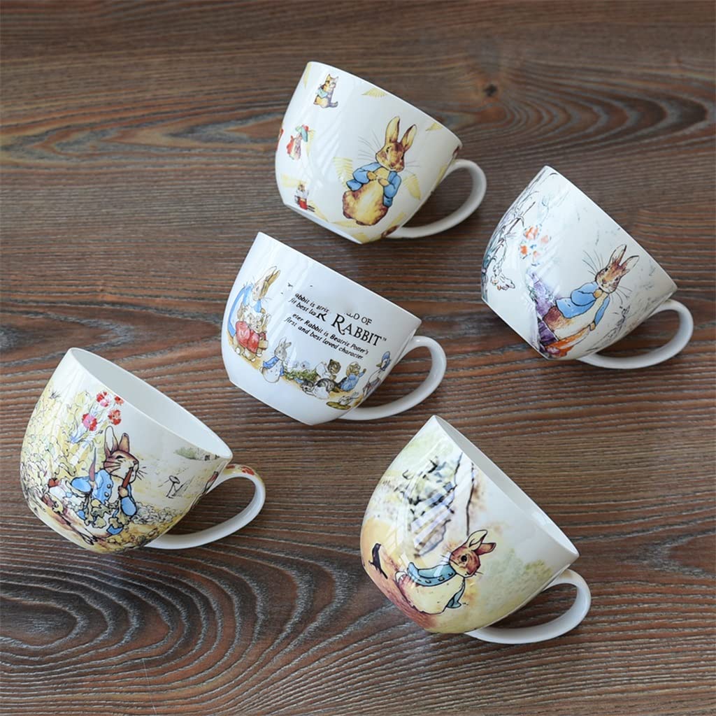 Duży Kubek Kawy z Kreskówką Królik Ceramiczny Kubek Mleka Porcelanowy Kubek Herbaty Piękny (D 700ML)