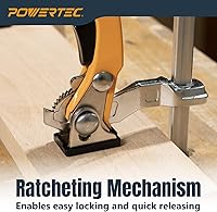 Vista 5 de POWERTEC 72392 - 4 unidades de perros de banco para agujero de perro de 3/4 pulgadas, perro de banco de nailon con inserto de EVA y 2 abrazaderas