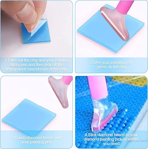 Miniatura 10 de Paquete de 10 contenedores de almacenamiento de cera de pintura de diamantes con pegamento arcilla pegamento de arte de diamante para accesorios de