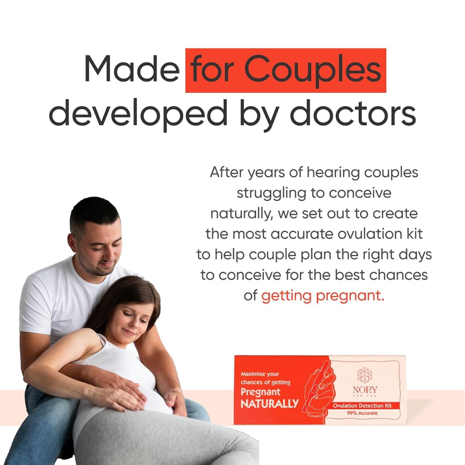 Nory Ovulation Test Kit for Women Pack of 20 Strips, Female Family Planning to Get Pregnant Naturally, Early Detection for Fertility Baby Conceive Predictor for Home - Image 2 thumbnail