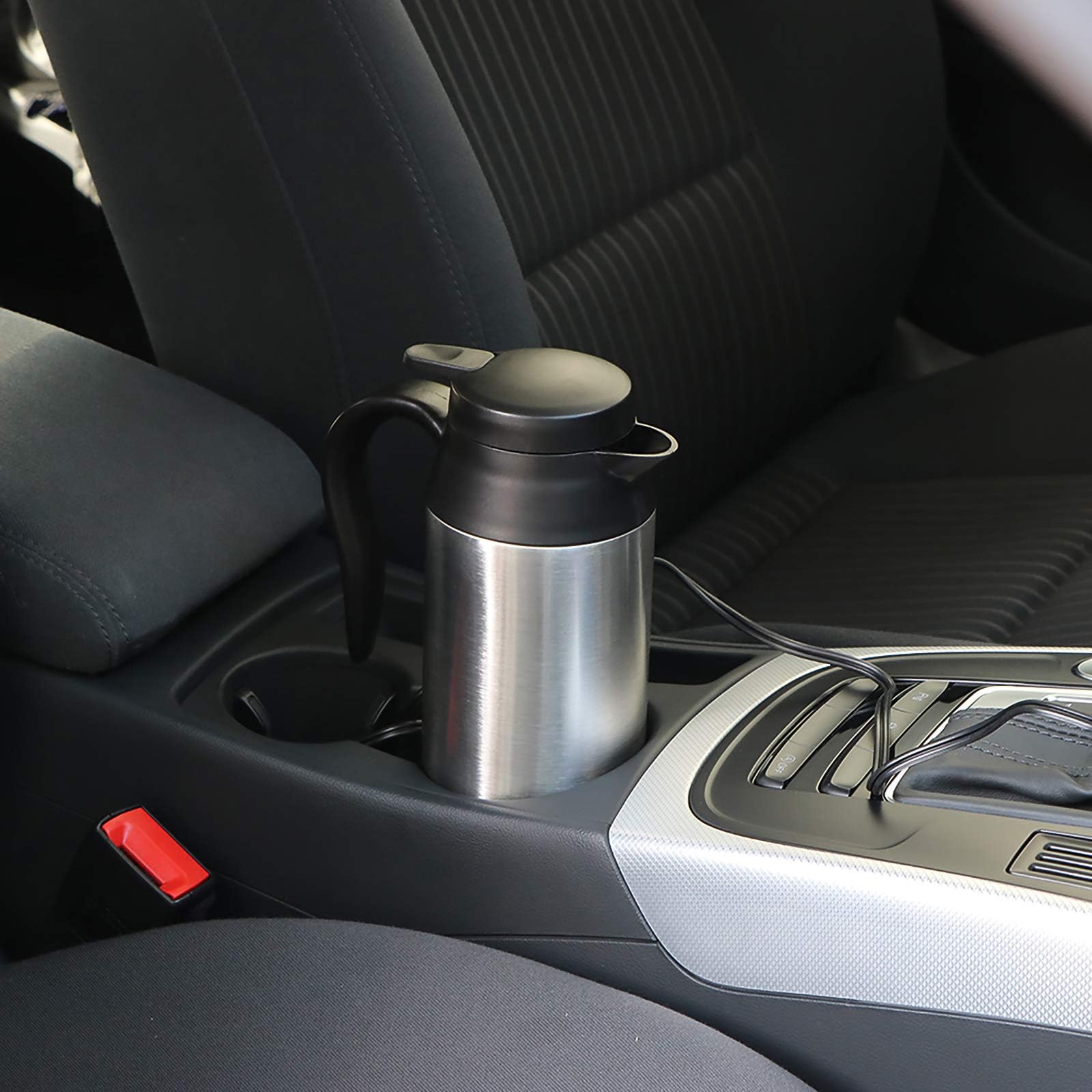 Car Kettle Water Boiler 24V, 750ml Stainless Steel Travel Kettle, Electric Car Coffee Mug Warmer for Long Journey