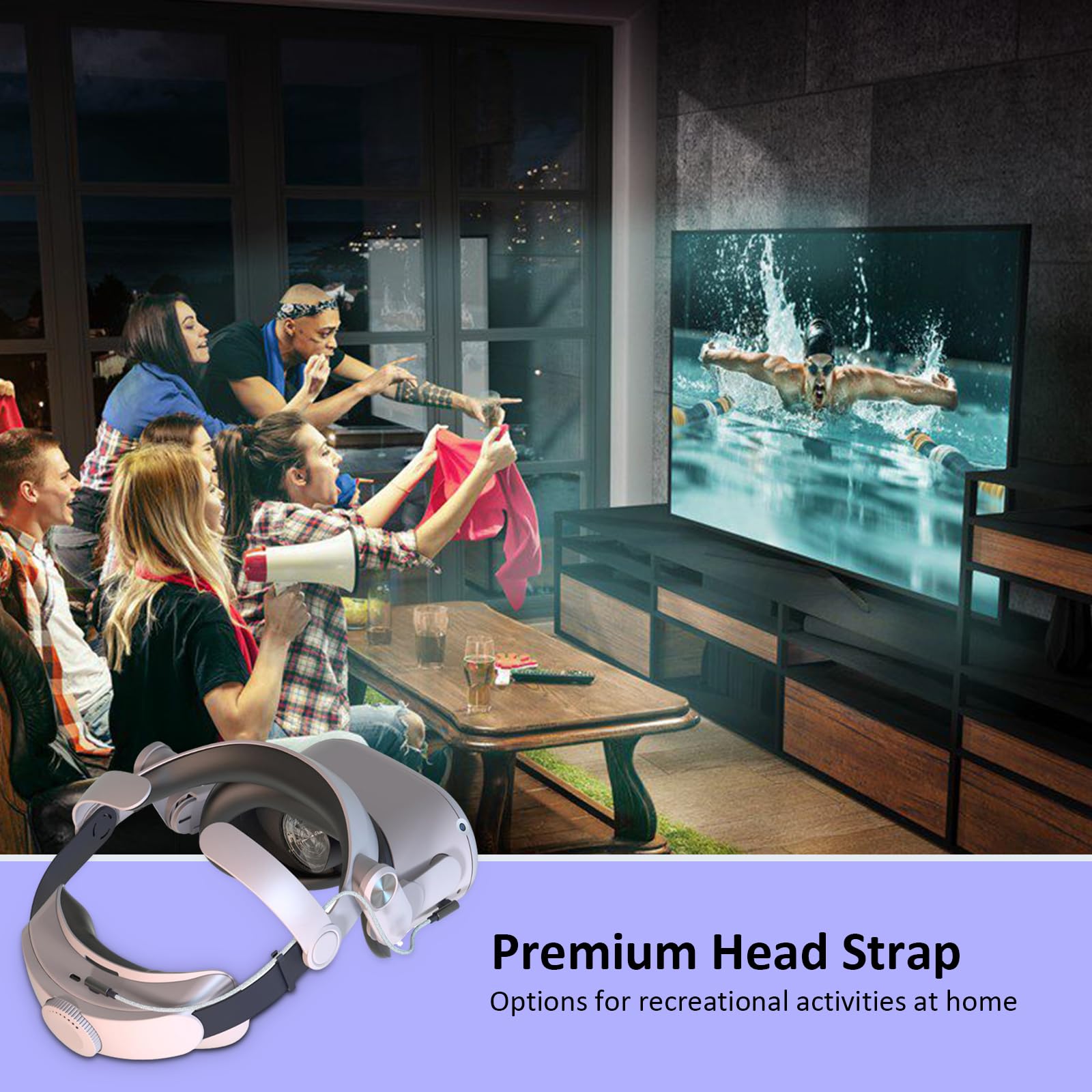 Correa de repuesto para gafas de realidad virtual con o sin auriculares, cómoda banda de ajuste para Q 2