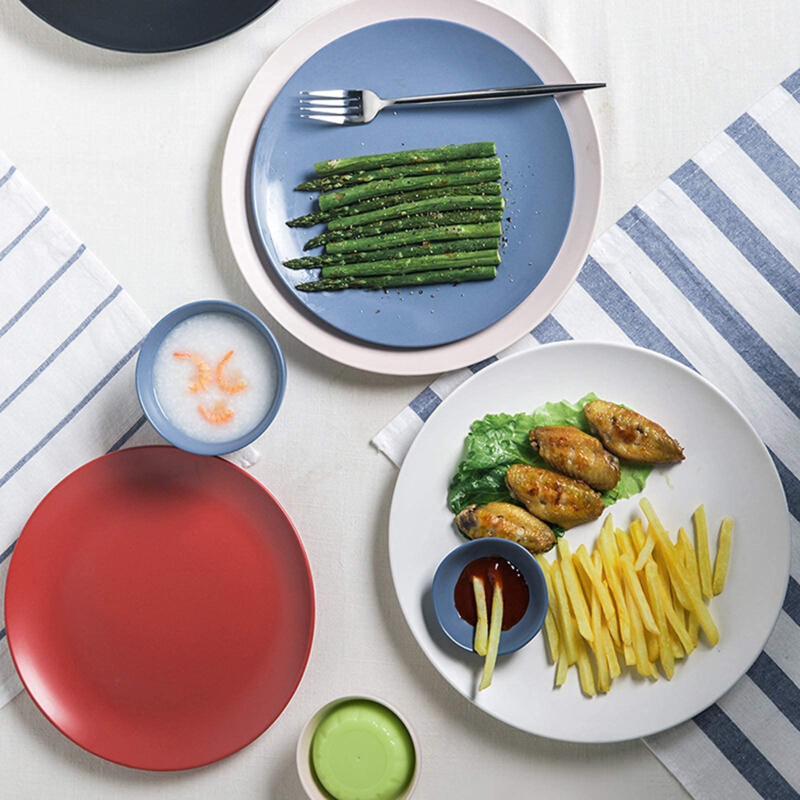 Service de table en porcelaine 42 pièces, service pour 6/8 personnes, ensemble de vaisselle de cuisine moderne, combinaison complète en porcelaine - comprend des ensembles d'assiettes et de bols - po