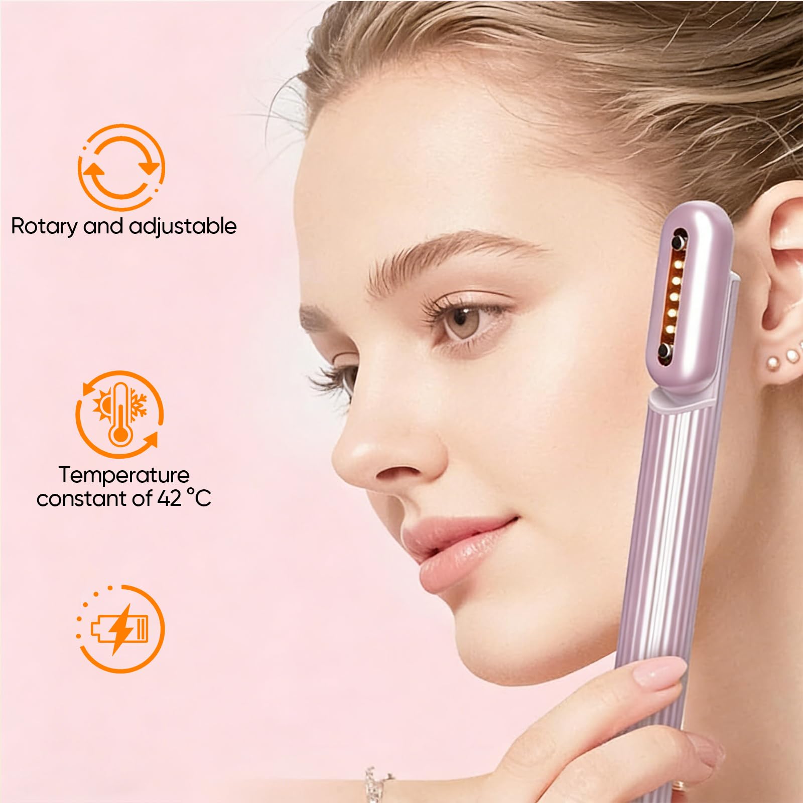 4 en 1 Masseur Yeux Multifonction avec Lumière LED, Vibration, EMS, Thermothérapie, Soin Contour des Yeux et Visage,Appareil De Soin À Domicile, Réduit Efficacement Les Cernes/Poches Sous Les Yeux (A)