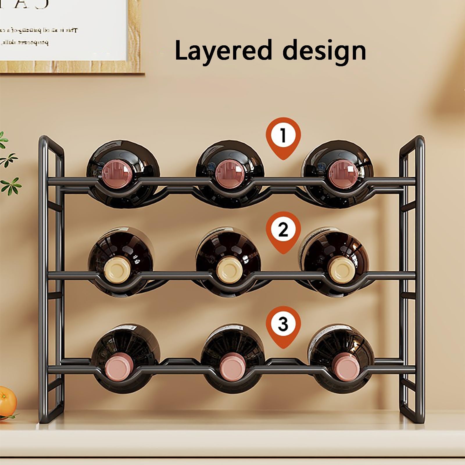 Casier à vin, Conception à 3 Couches, Aucun Assemblage requis, Minimaliste Moderne(White)