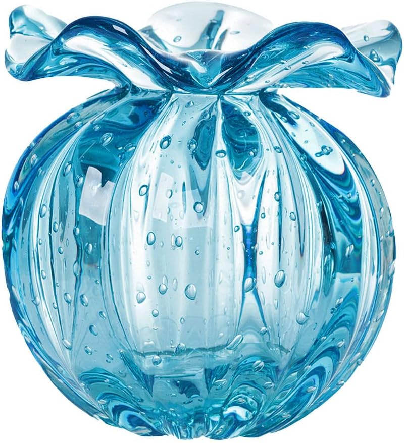 TAVARES Murano Crystal Vases for Flowers - A Stunning Decorative Flower Vase Centerpiece & Small Crystal Vase Perfect for Home or Room Decoration - Measuring 4.72x4.72 Inches