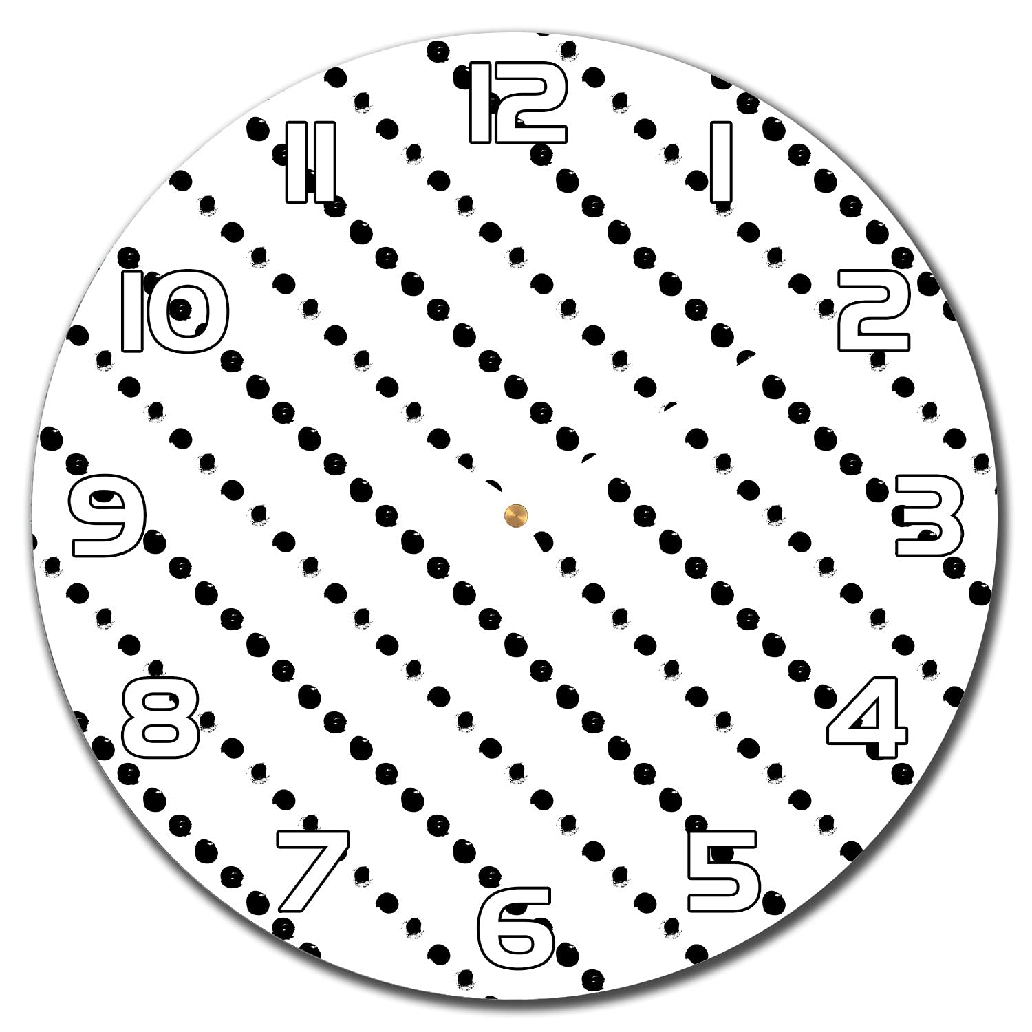 Horloge en verre 30 cm aiguilles blanches au design points géométriques Coloray