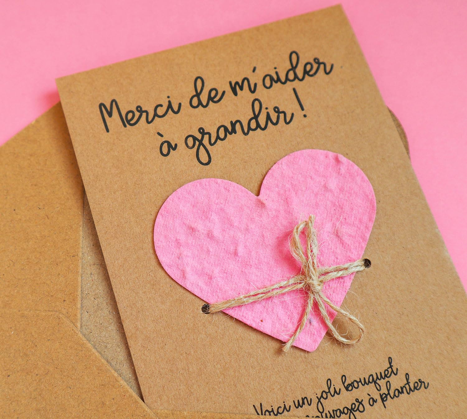 Carte cadeau nounou maîtresse ATSEM coeur à planter