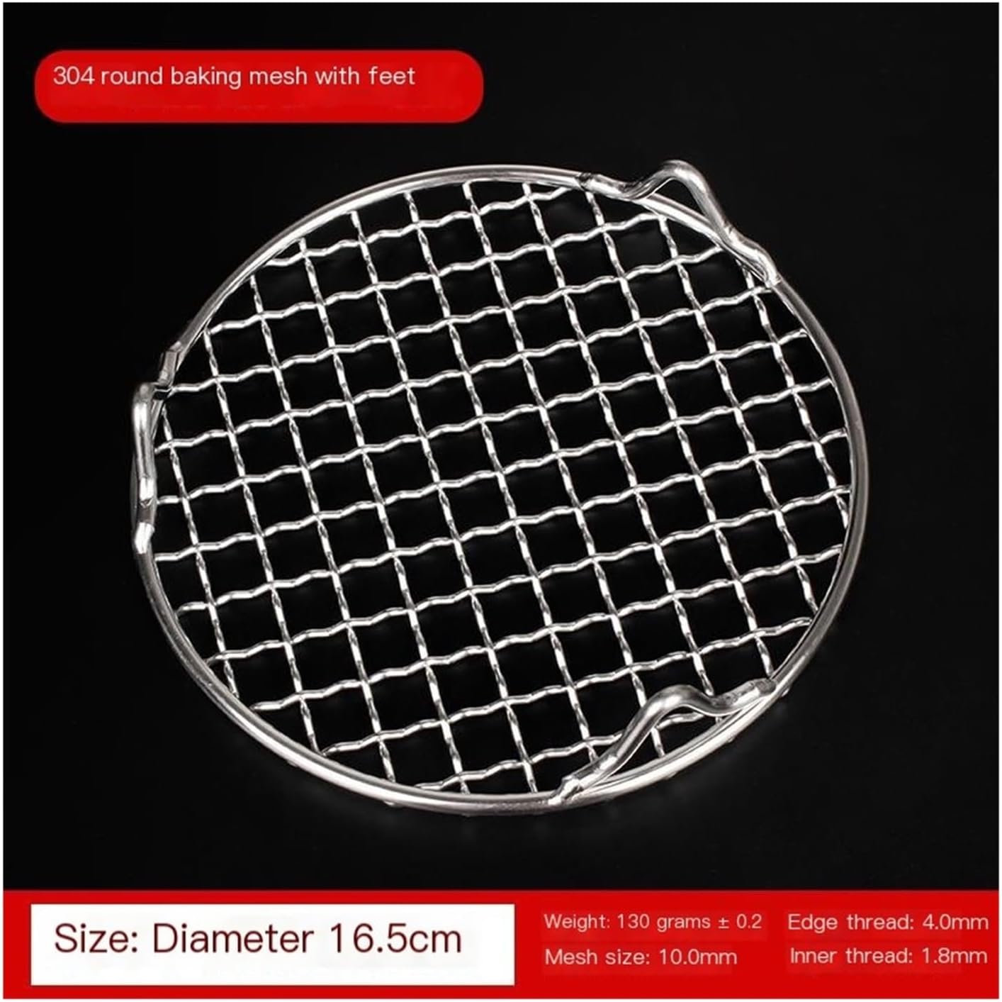 Stainless Steel Round Cooling Rack for Baking, Roasting, Grilling - Oven Safe Wire Rack for Cookies, Cakes, Pizza (15cm)(16.5cm)