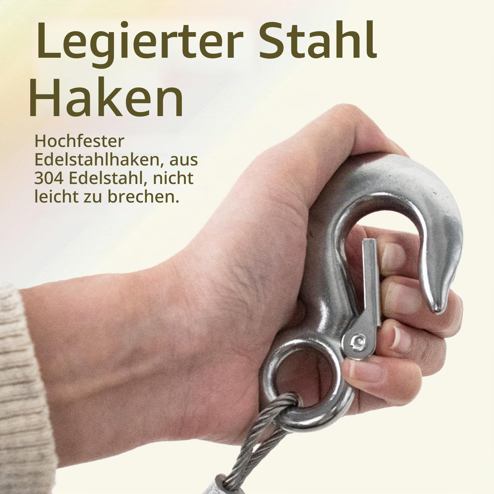 Edelstahl Handseilwinde mit Bremse(1200lbs,10m) | 1200lbs Anhänger Seilwinde Hand Klein mit Drahtseil, Handwinde Seilwinde Manuell für Anhänger Auto, Boot und Forst