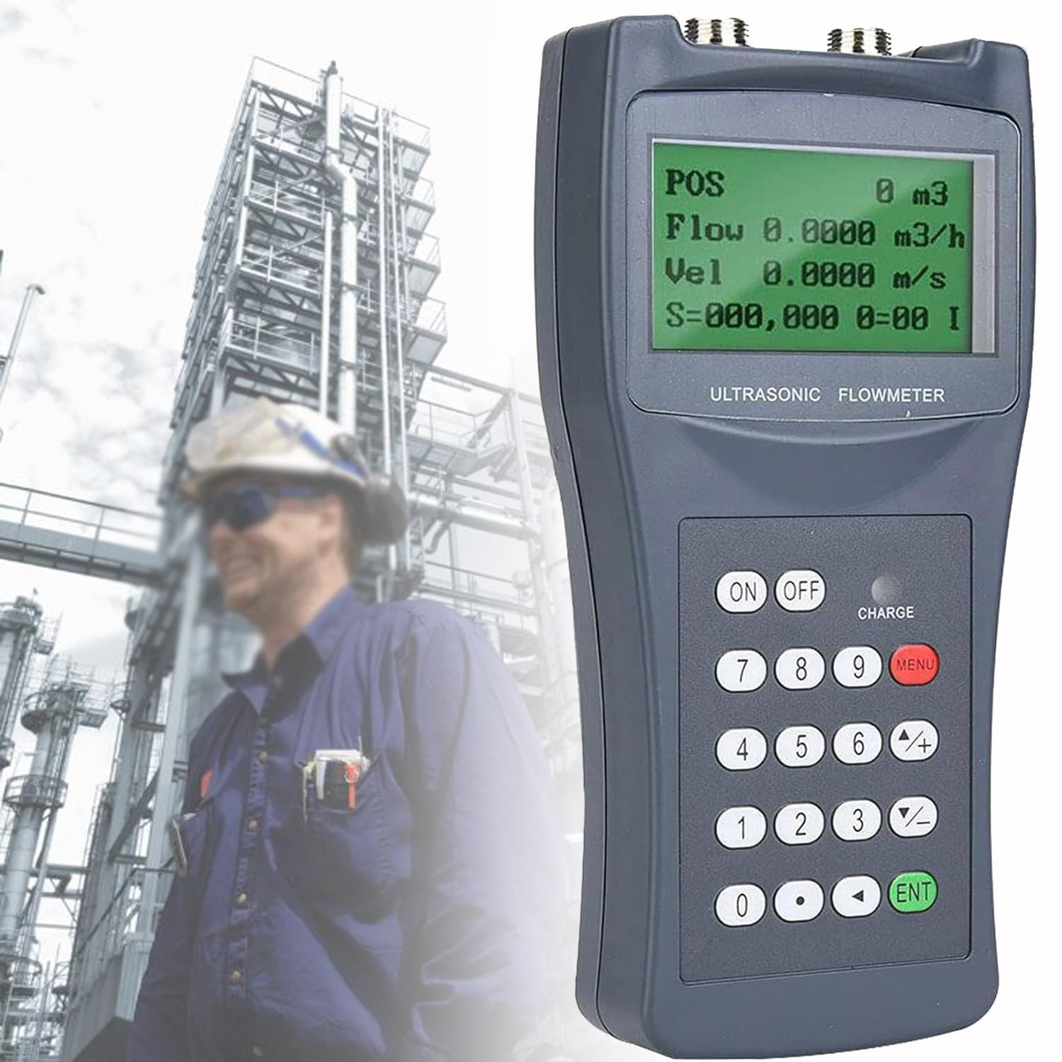 Medidor De Flujo Ultrasónico De Mano Con Estándar Transductor, Medidor De Caudal De Líquido Portátil Con Pantalla Lcd, Dn15 a 6000 Mm,M2/DN50-700
