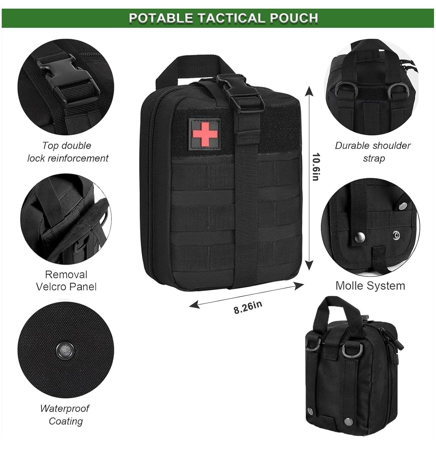 Kit de supervivencia para primeros auxilios con Hacha de Martillo Multifuncional 28 articulos distintos, Kit de Emergencia para Viajar Caminar Acampada Montaña