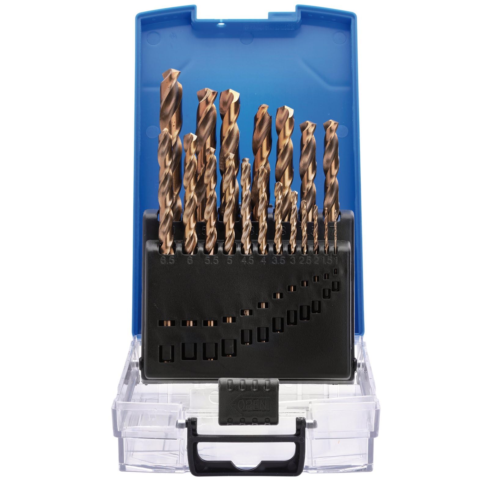 Draper Expert 08964 - Set di 19 punte per trapano HSSE M35, per acciaio legato, leghe di titanio, acciaio inossidabile, acciaio temprato, ghisa e acciaio al carbonio