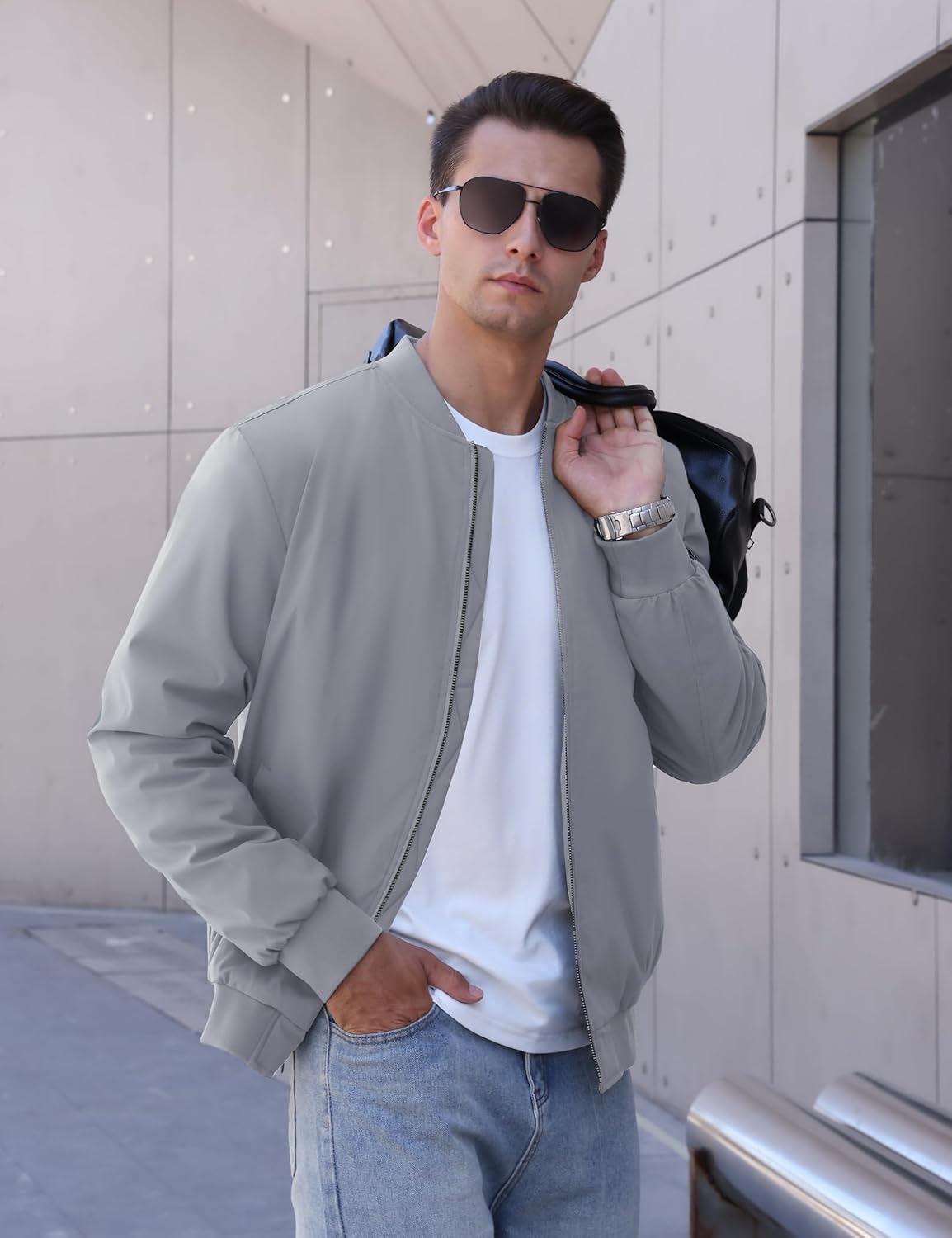 TACVASEN Men's Bomber Jackets Thermal Quilted Jacket Water Resistant Warm Winter Coats - Image 2