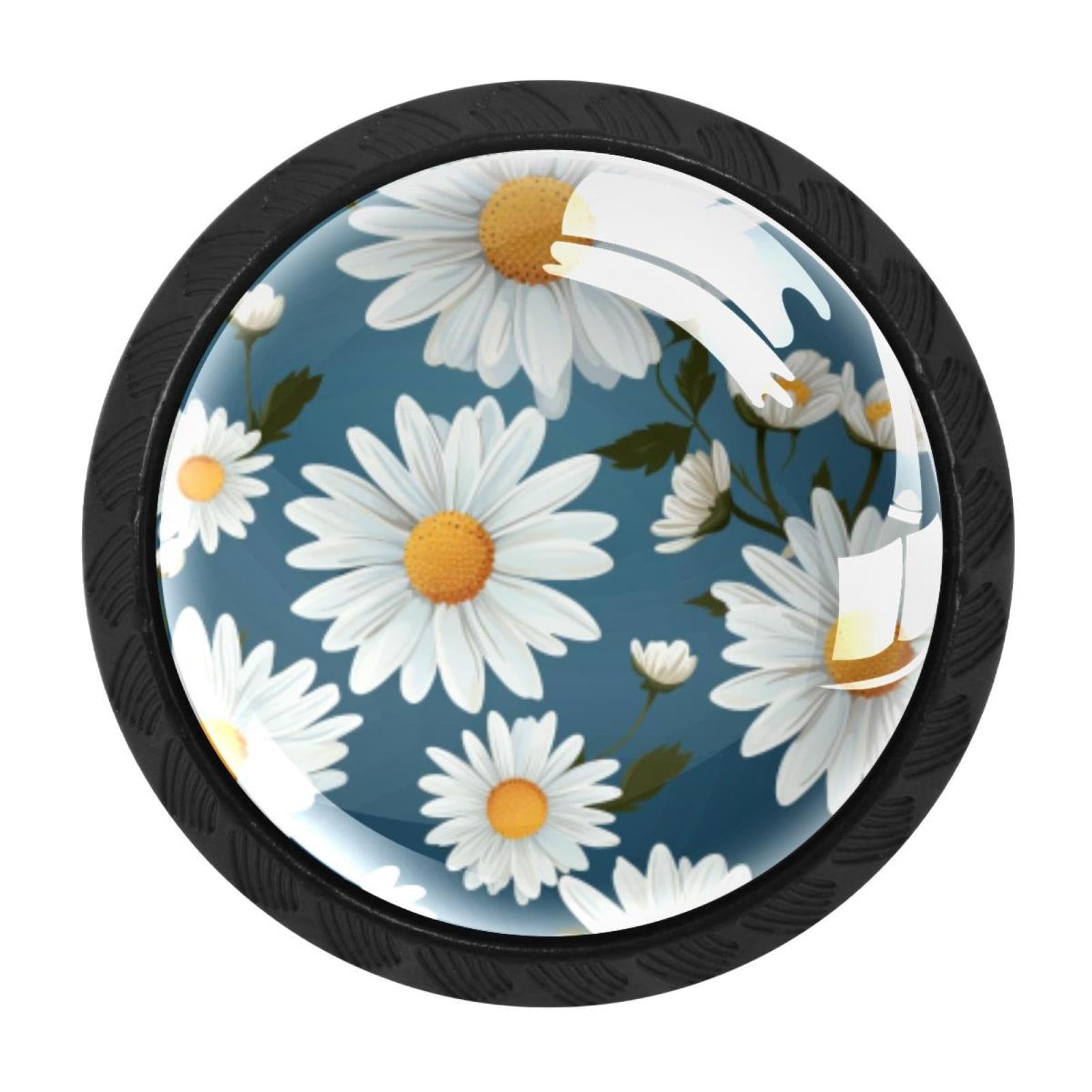 CHENZZZZ 4 Pieces Dresser Knobs Daisy Drawer knobs Cabinet Knobs Pull Handles for Home Kitchen Office