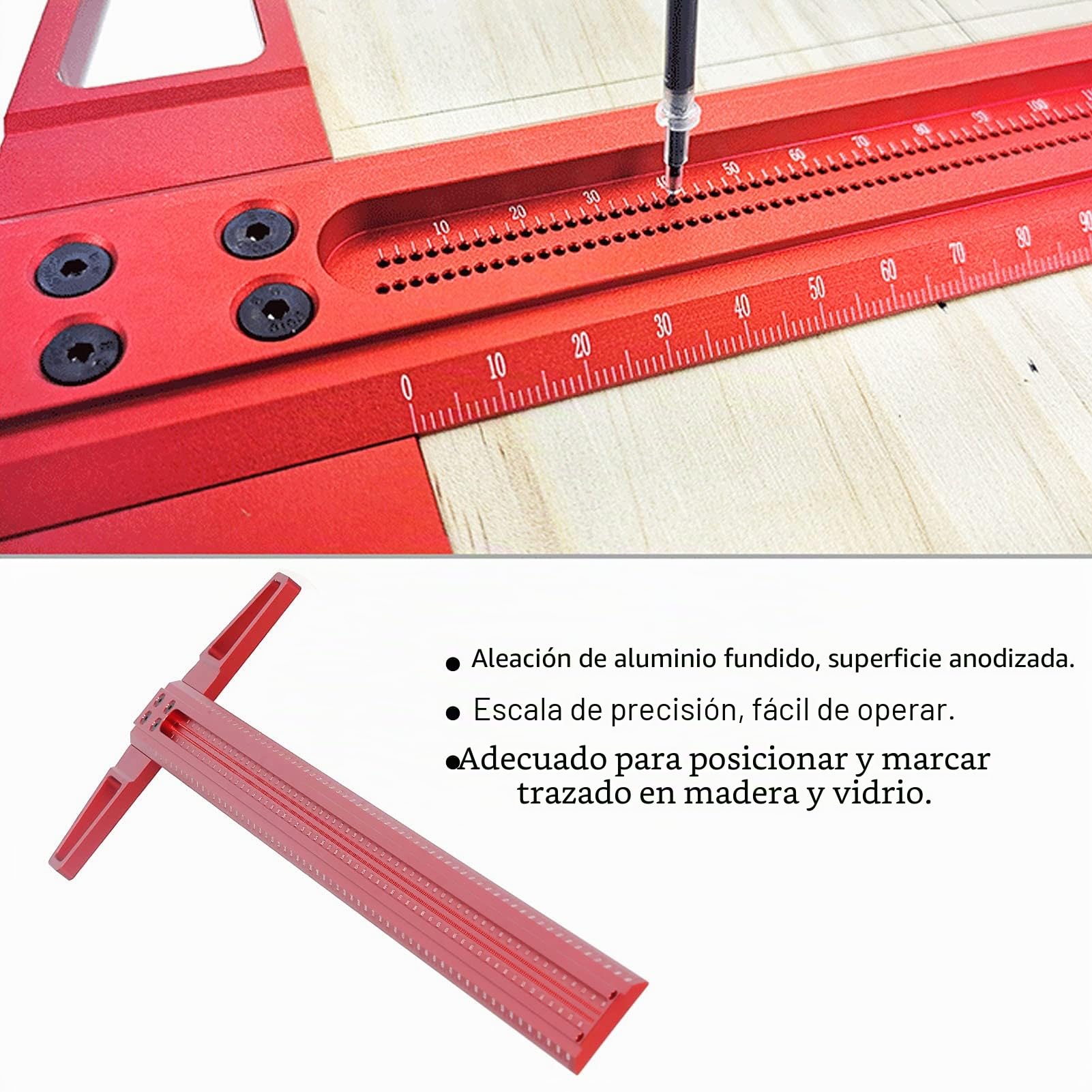 Trazador de carpintería, regla de marcado en forma de T de alta precisión de medición precisa para carpintero(600 mm (T600))
