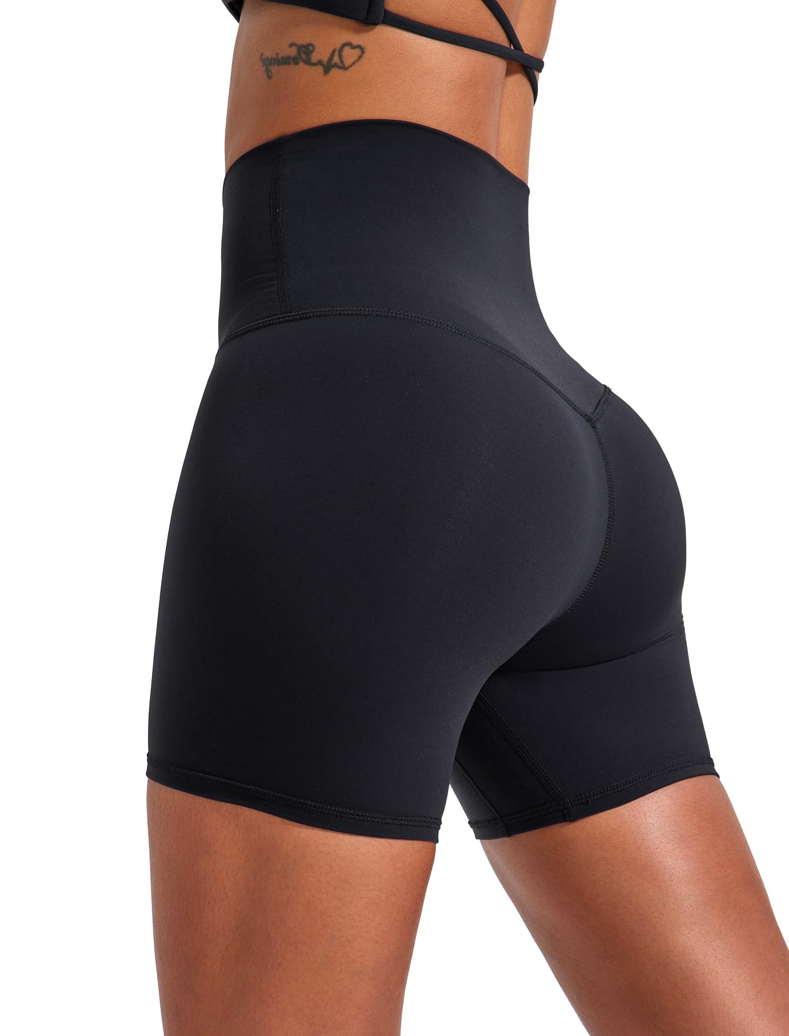 VOENXE Vita Alta Yoga Pantaloncini Donna,Sportivi Boxer Pantaloni, Controllo della Pancia Antisfregamento Elastici Morbido Shorts,Palestra Ciclismo Jogging Push Up Corti Pacco da 2
