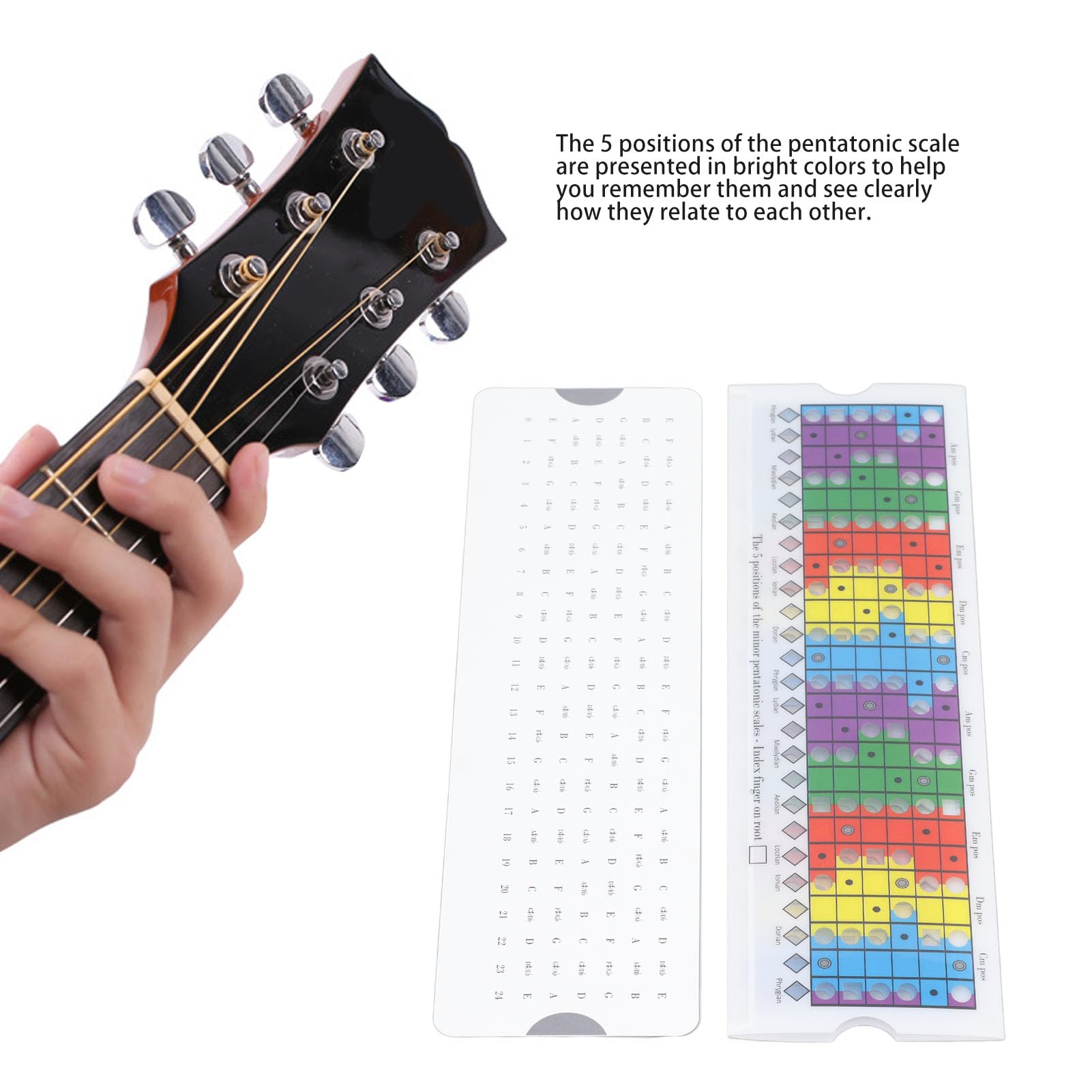 Plastic Guitar Scale Slide Ruler Pentatonic Sliding Ruler Guitar Fingerboard Scale Chart Practice Learning Chord Scales Chart - Image 4