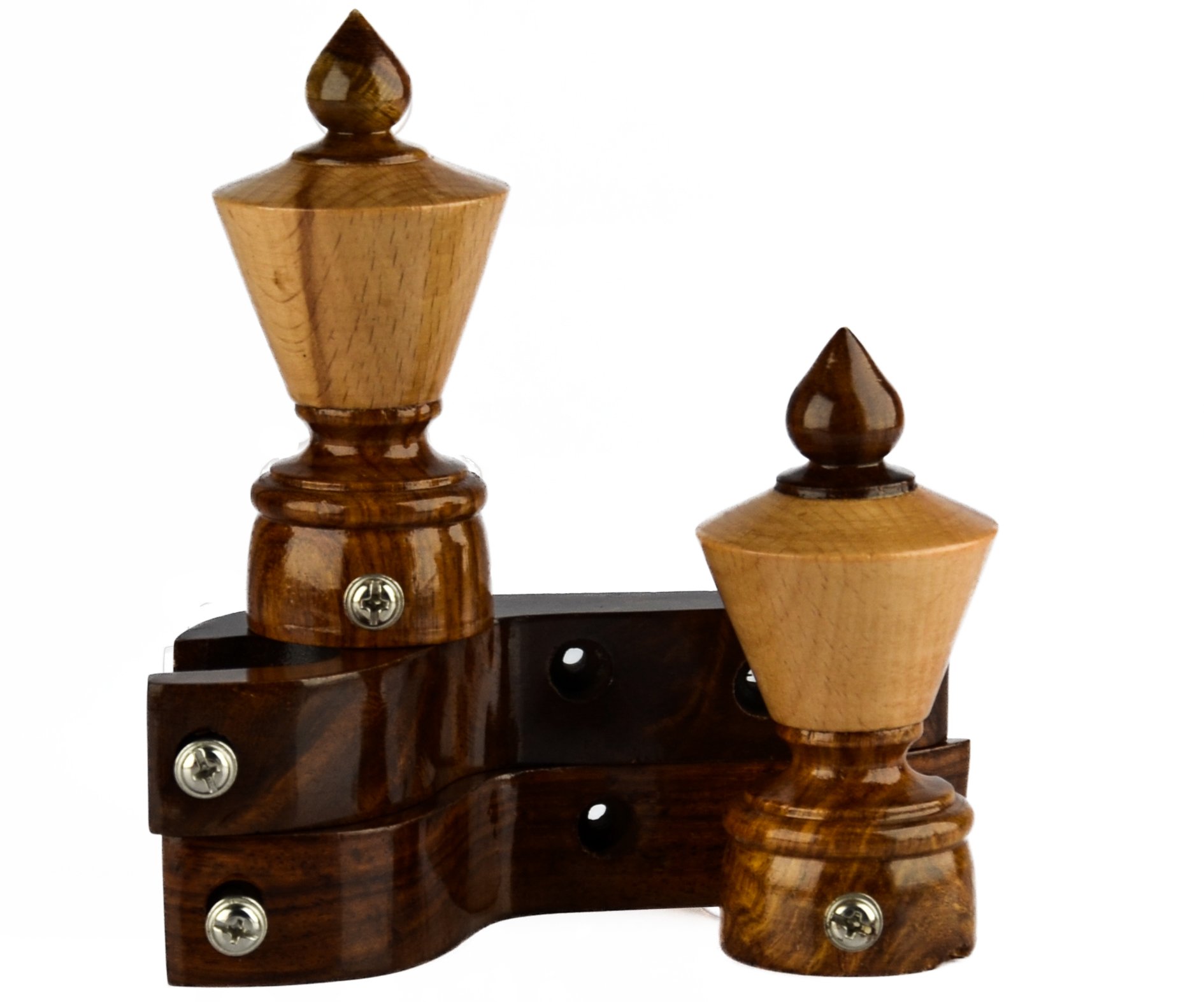 ARTISANS CRAFT Handmade Wooden Curtain Rod Brackets with Round Finials for Curtains, Natural Rosewood, Home Accessories | Window Treatment | Drapes