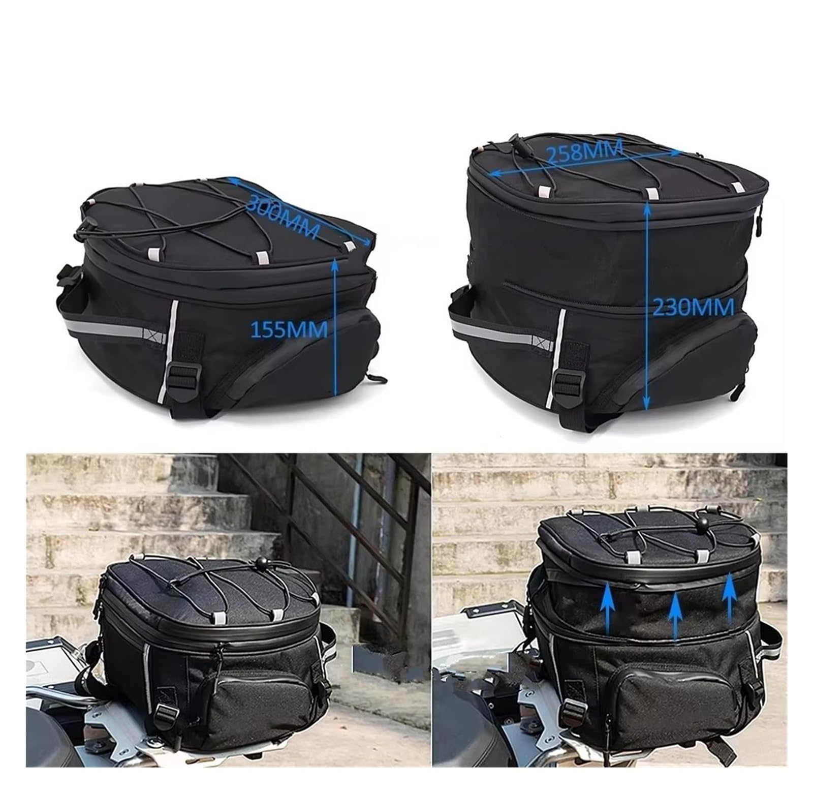 Moto Paraurti Borsa per BMW&W per R1300GS Moto Coda Multifunzionale Resistente Sella Posteriore Pilota Zaino Bagagli da Borsa