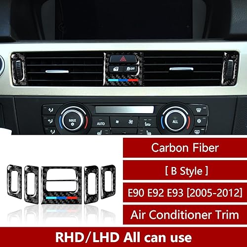 Miniatura 2 de Adhesivo de fibra de carbono para consola central de automóvil, ajuste de panel de ventilación de aire acondicionado, compatible con BMW E90 E92 E93