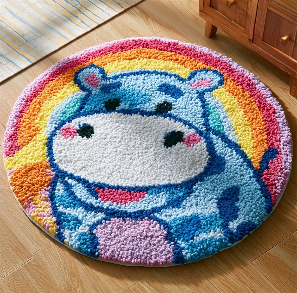 kitphoenix Latch Hook Rug Kit Hippopotamu