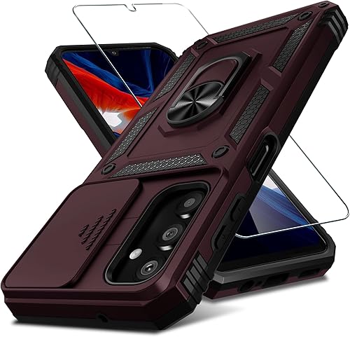 Janmitta Funda para Samsung Galaxy A14 5G integrada, cubierta deslizante para lente de cámara y protector de pantalla, resistente a prueba de