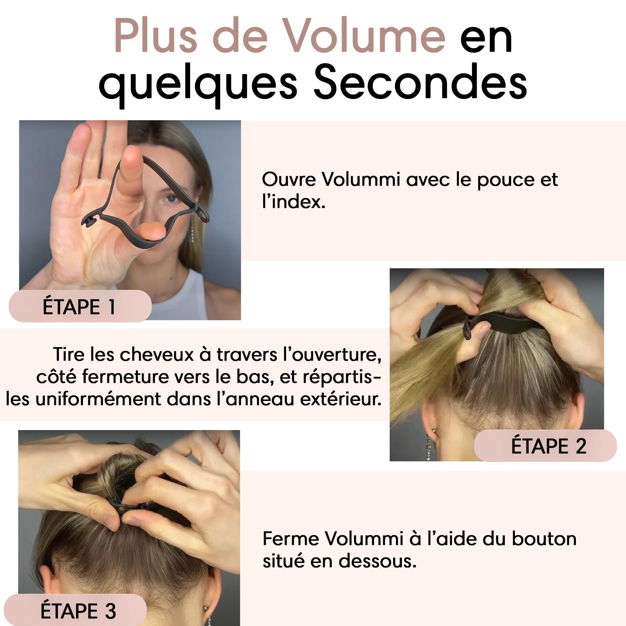 Chouchou à cheveux - Élastique tressé innovant pour visiblement plus de volume dans la queue de cheval - Maintien solide et doux pour les cheveux - Fabriqué en Allemagne - Bronze Glow M pour
