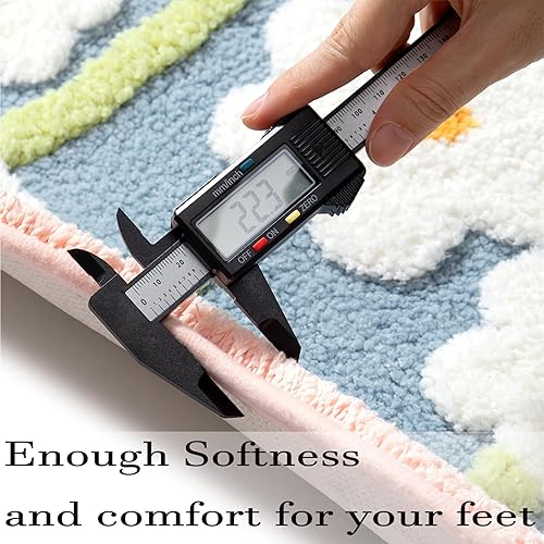 Miniatura 4 de PTAEXCEL Bonita alfombra de baño, 32 x 20 pulgadas, extra suave, color rosa, alfombra de área de flores de alta absorción, antideslizante, lavable a