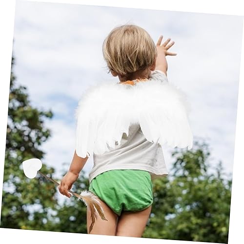 Miniatura 2 de ifundom 1 Set Cupid Wings Angel Wings and Headband Cupid Costume Women Angel Costumes for Girls Angel Wing Headband for Baby Disfraz De Para Boy LED