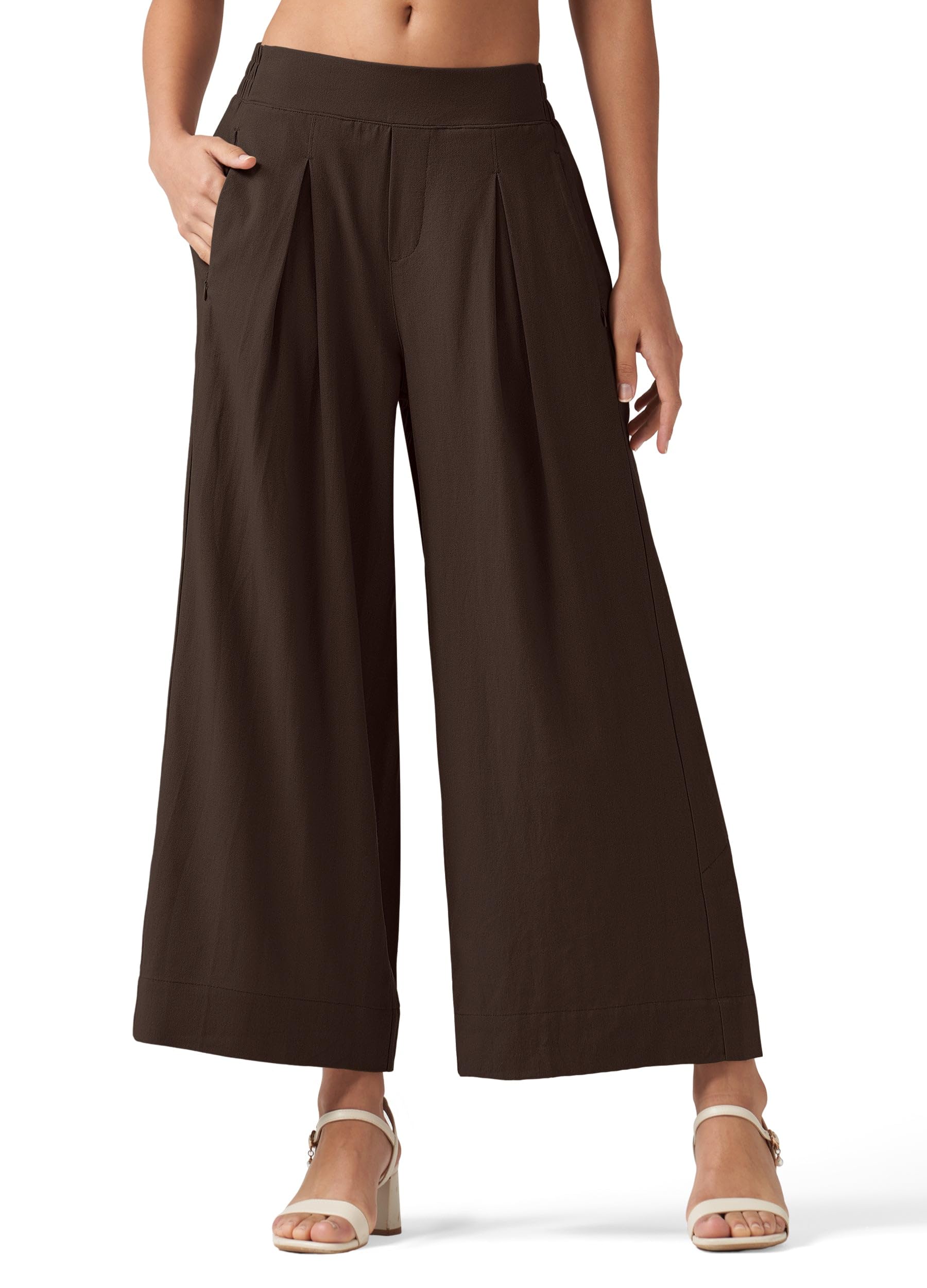 Willit Womens Linen Pants Wide Leg Casual Beach Summer Pants Palazzo Lounge Pants with Pockets