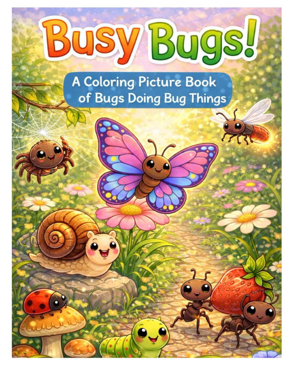 Busy Bugs: A Coloring Picture Book of Bugs Doing Bug Things