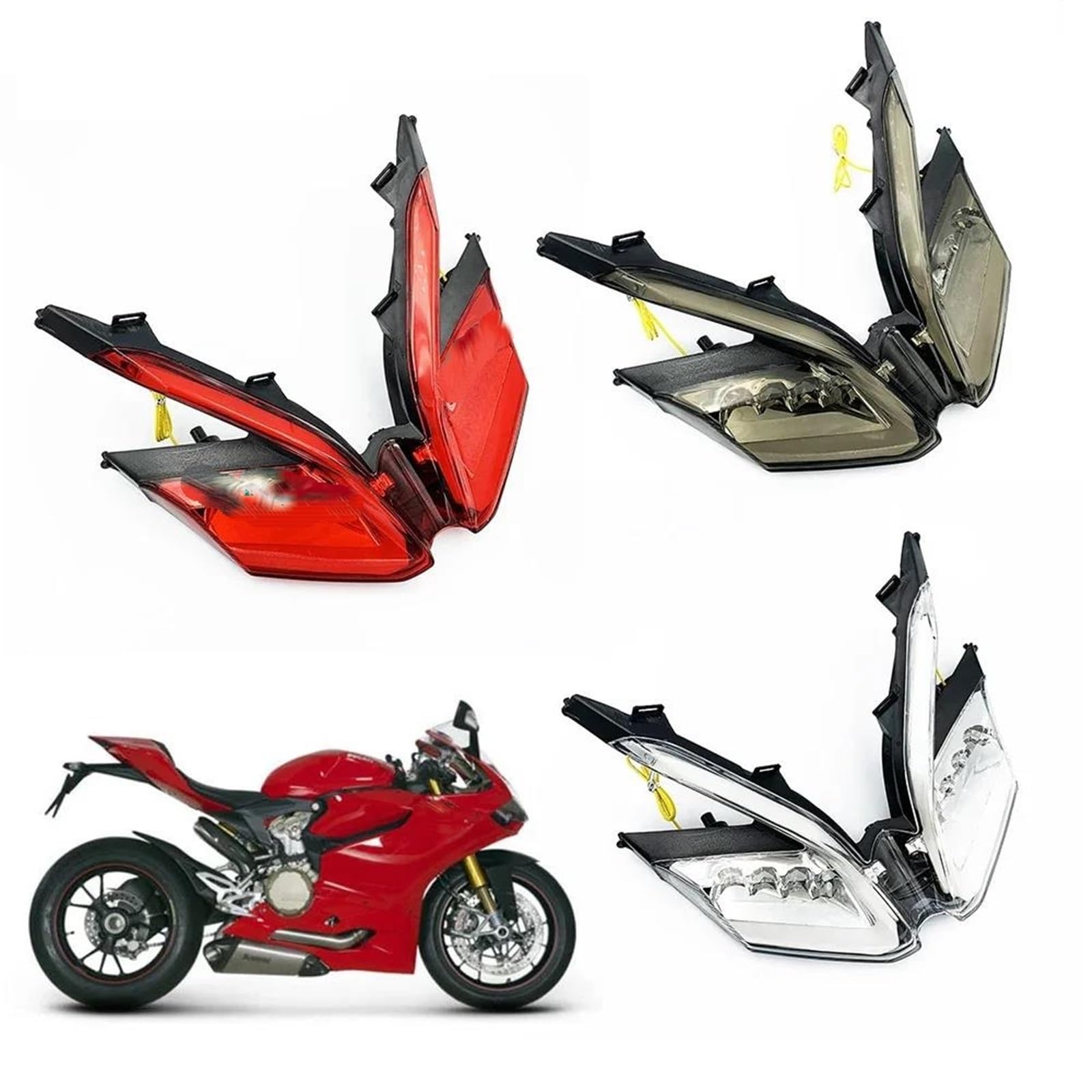 Panigale Achterlicht Richtingaanwijzer Rijden Remlicht Achterlicht Geïntegreerde Accessoires Voor DUCATI 899 959 1199 SR 1299 Motorfiets Achterlicht Remlicht Rond(Clear