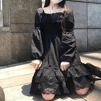 Black Punk Fairy Grunge Mini Lace Dress Women Harajuku Kawaii