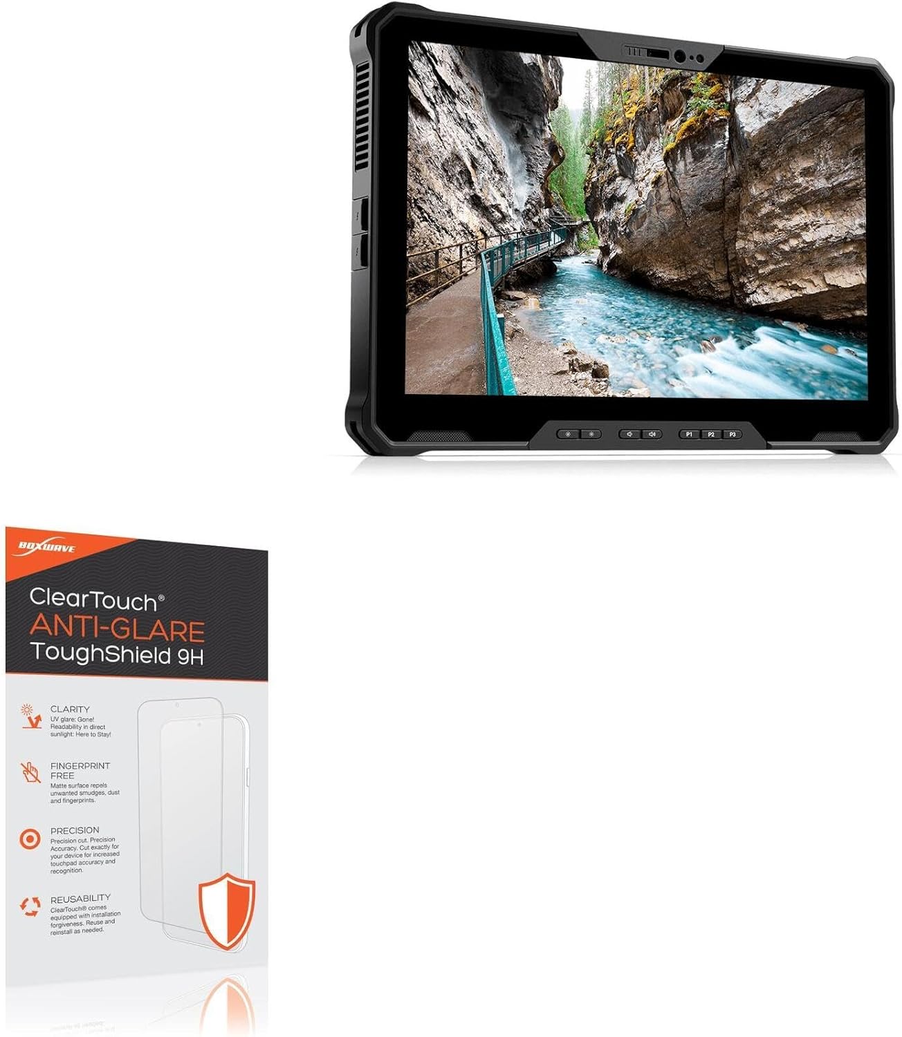 BoxWave Screen Protector Compatible with Dell Latitude 7230 Rugged Extreme Tablet - ClearTouch Anti-Glare ToughShield 9H (2-Pack), Anti-Glare 9H Tough Flexible Film Screen Protector