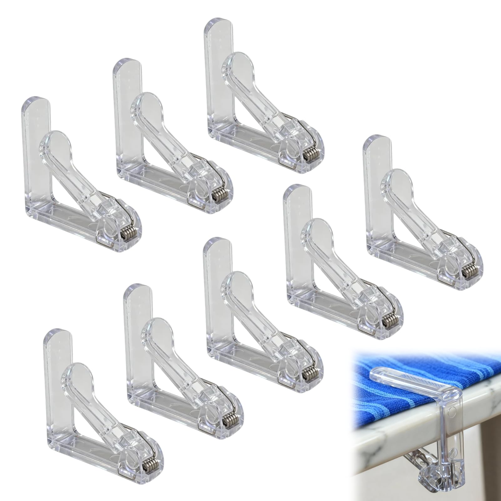 Pinces À Nappe Lot De 8 Plastique Robuste Ressort Ultra-solide Pour Tables Jusqu’à 45 Mm Protection Contre Le Vent