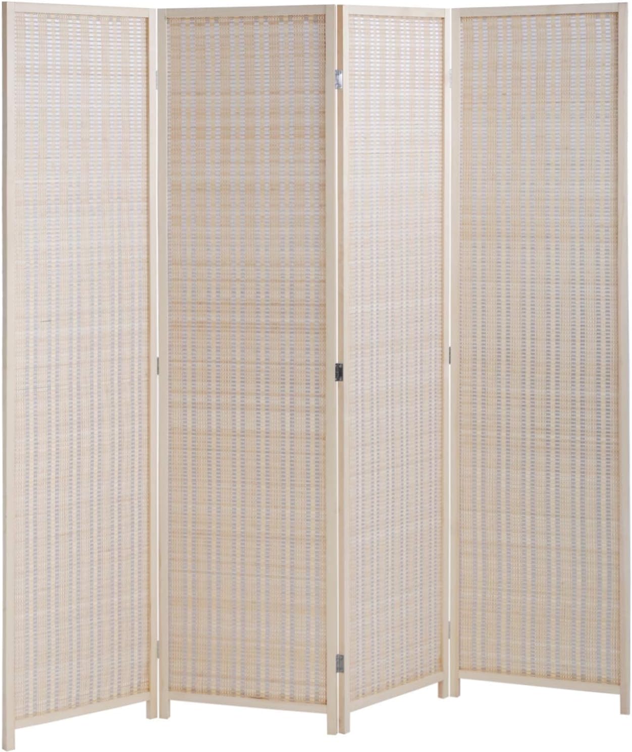 FDW Room Divider Bamboo Room Divider Wall Folding Privacy Wall Divider