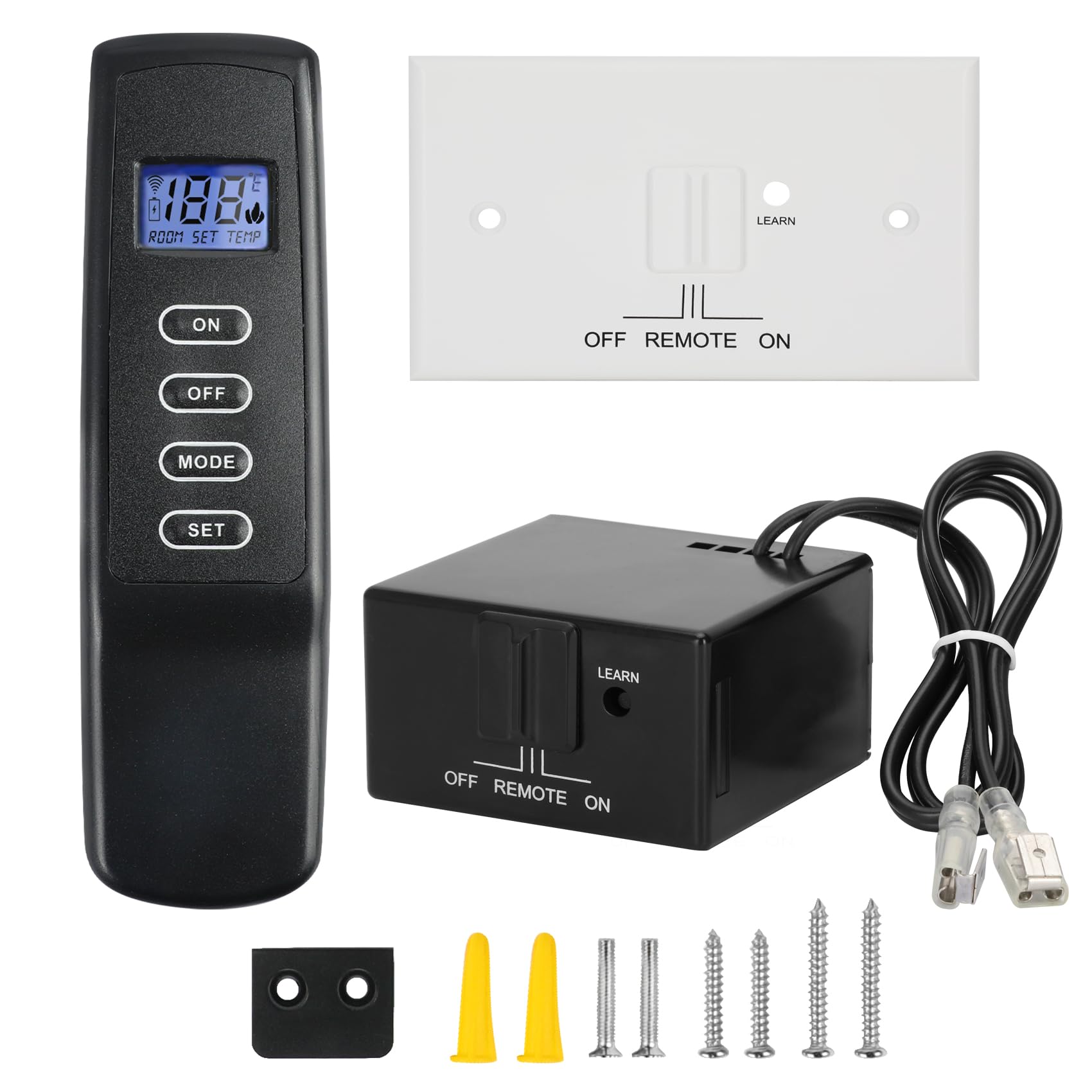 Upgraded Universal Fireplace Remote Control,Fit for shytech,Empire ect Brand,Backlit LCD Screen-Child-Proof-Temper Regulation-Thermostatic Mode,Millivolt Valve Fireplace Remote Control