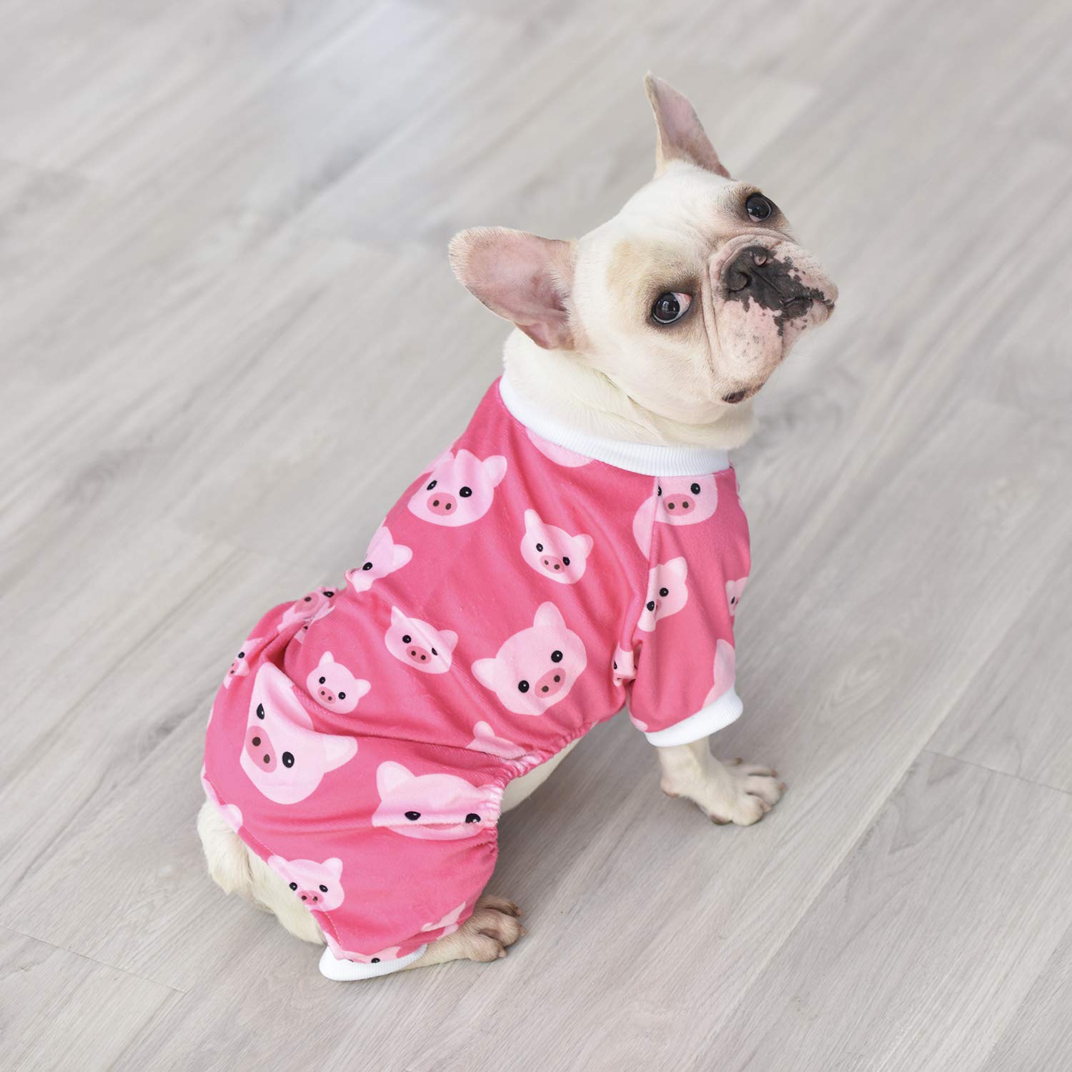 CuteBone Pigiama per cani rosa Tuta Pjs Abbigliamento animali domestici morbido pile