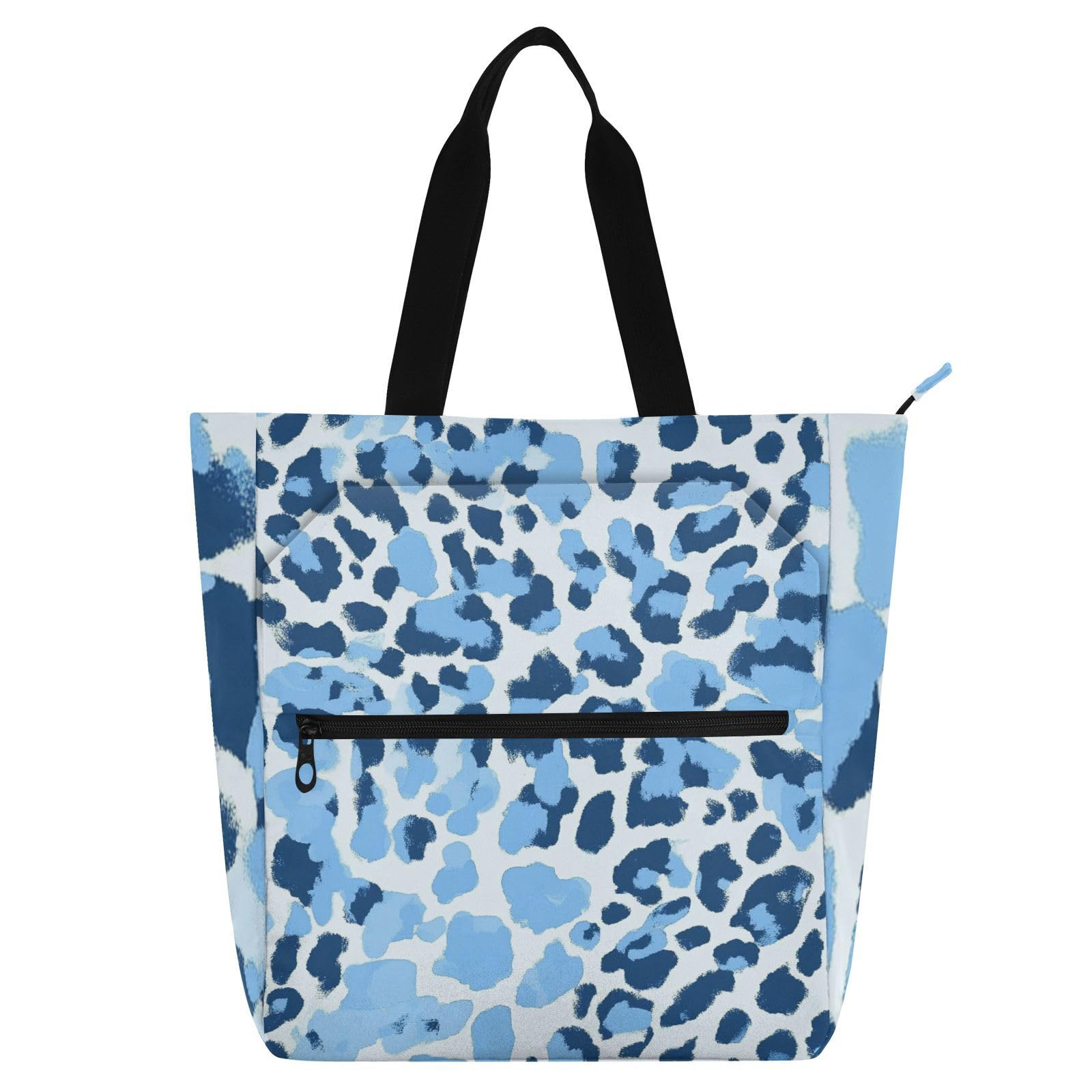Bolsas de mano duraderas con estampado leopardo azul de verano 8