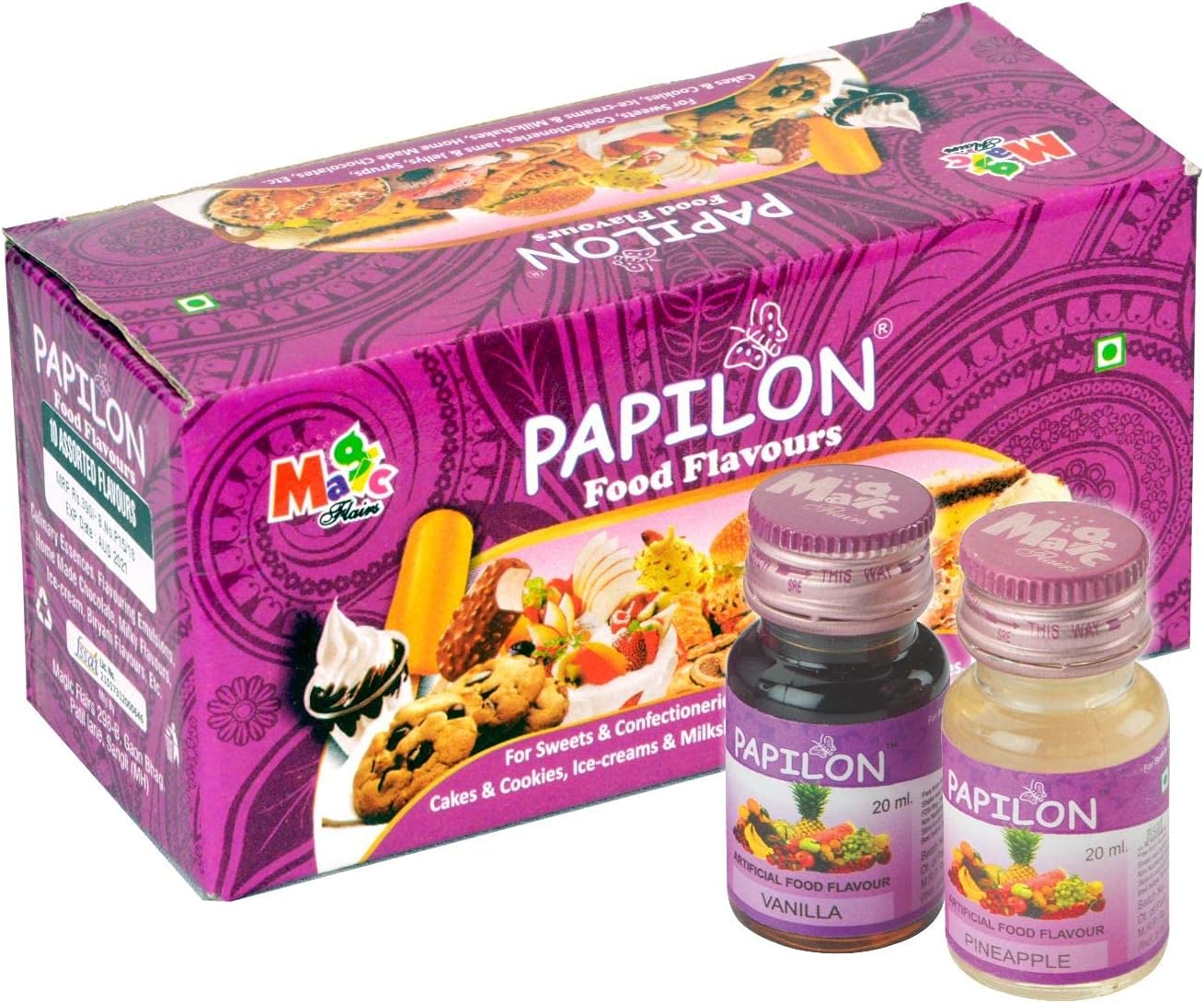Papilon Food Flavours & Colours Culinary Essence, 10 X 20 ml